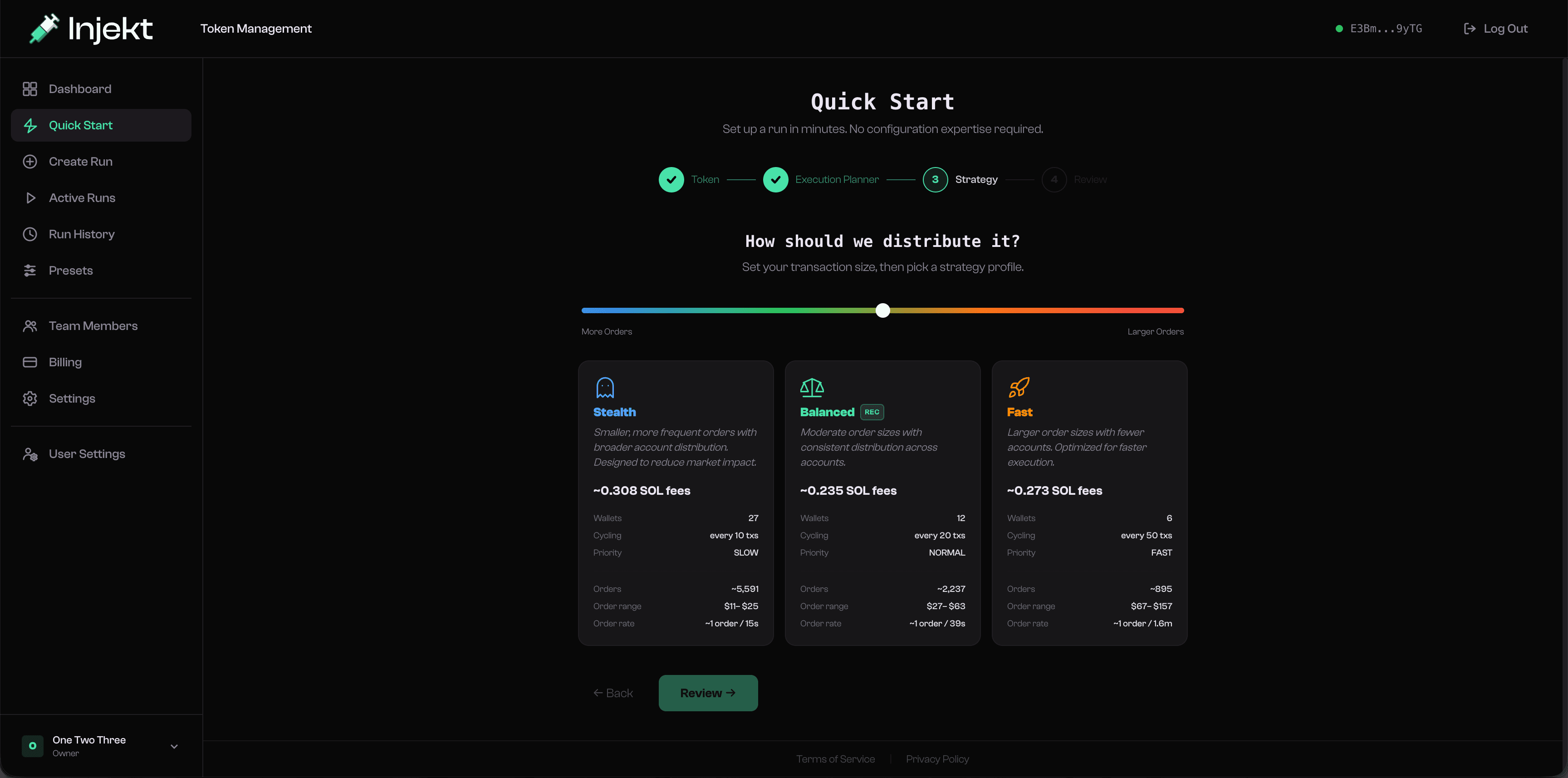 Injekt dashboard